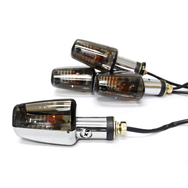 Krator Motorcycle 4 pcs Smoke Bullet Turn Signals Lights For Honda VTX 1800 TYPE C R S N F T RETRO